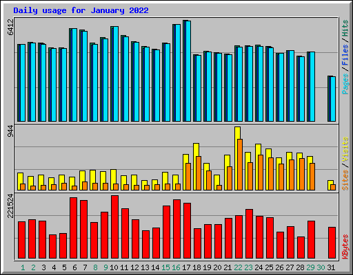 Daily usage for January 2022