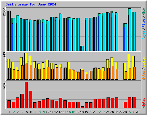Daily usage for June 2024