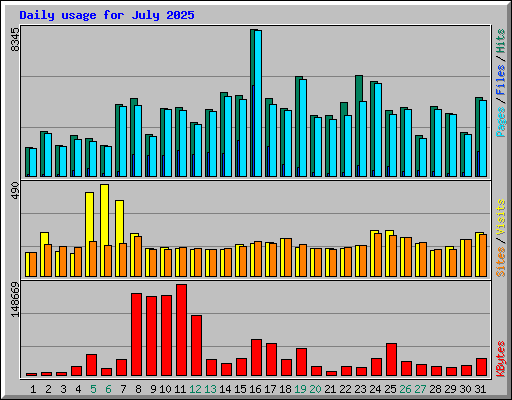 Daily usage for July 2025