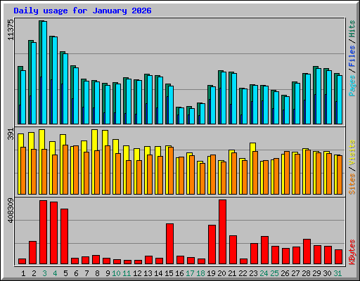Daily usage for January 2026