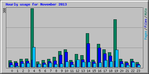 Hourly usage for November 2013