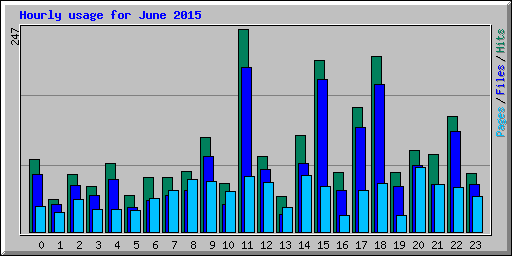 Hourly usage for June 2015