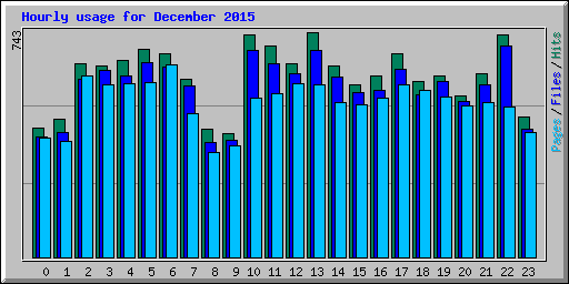 Hourly usage for December 2015