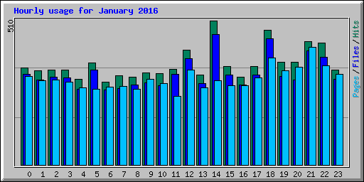 Hourly usage for January 2016