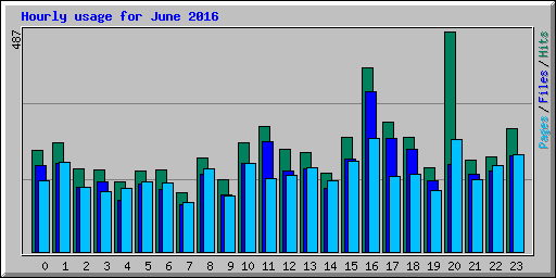 Hourly usage for June 2016