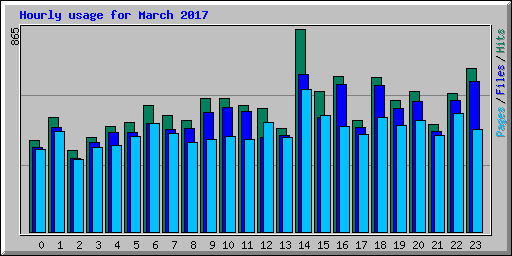 Hourly usage for March 2017