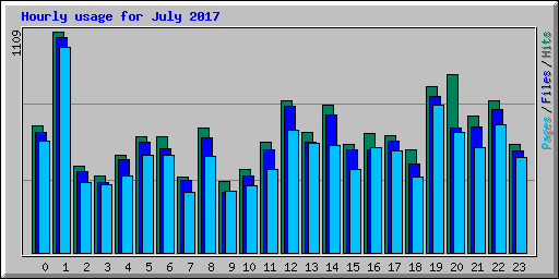 Hourly usage for July 2017