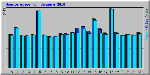 Hourly usage for January 2018