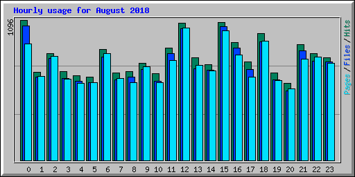 Hourly usage for August 2018