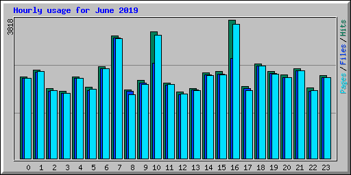 Hourly usage for June 2019