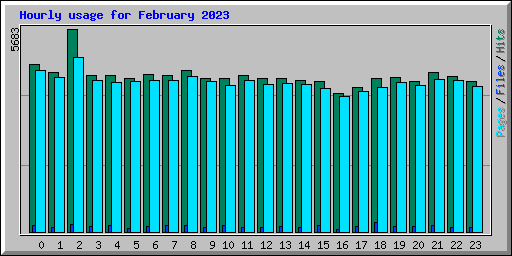 Hourly usage for February 2023