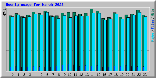 Hourly usage for March 2023