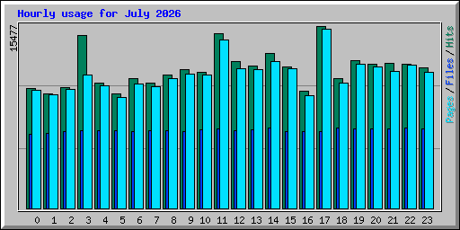 Hourly usage for July 2026