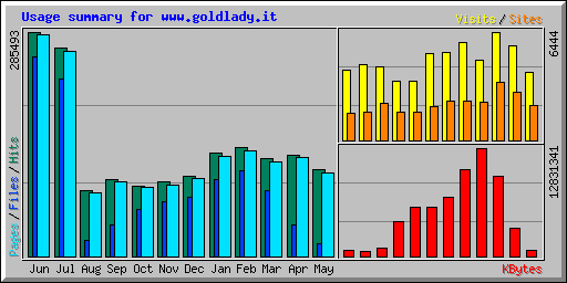 Usage summary for www.goldlady.it